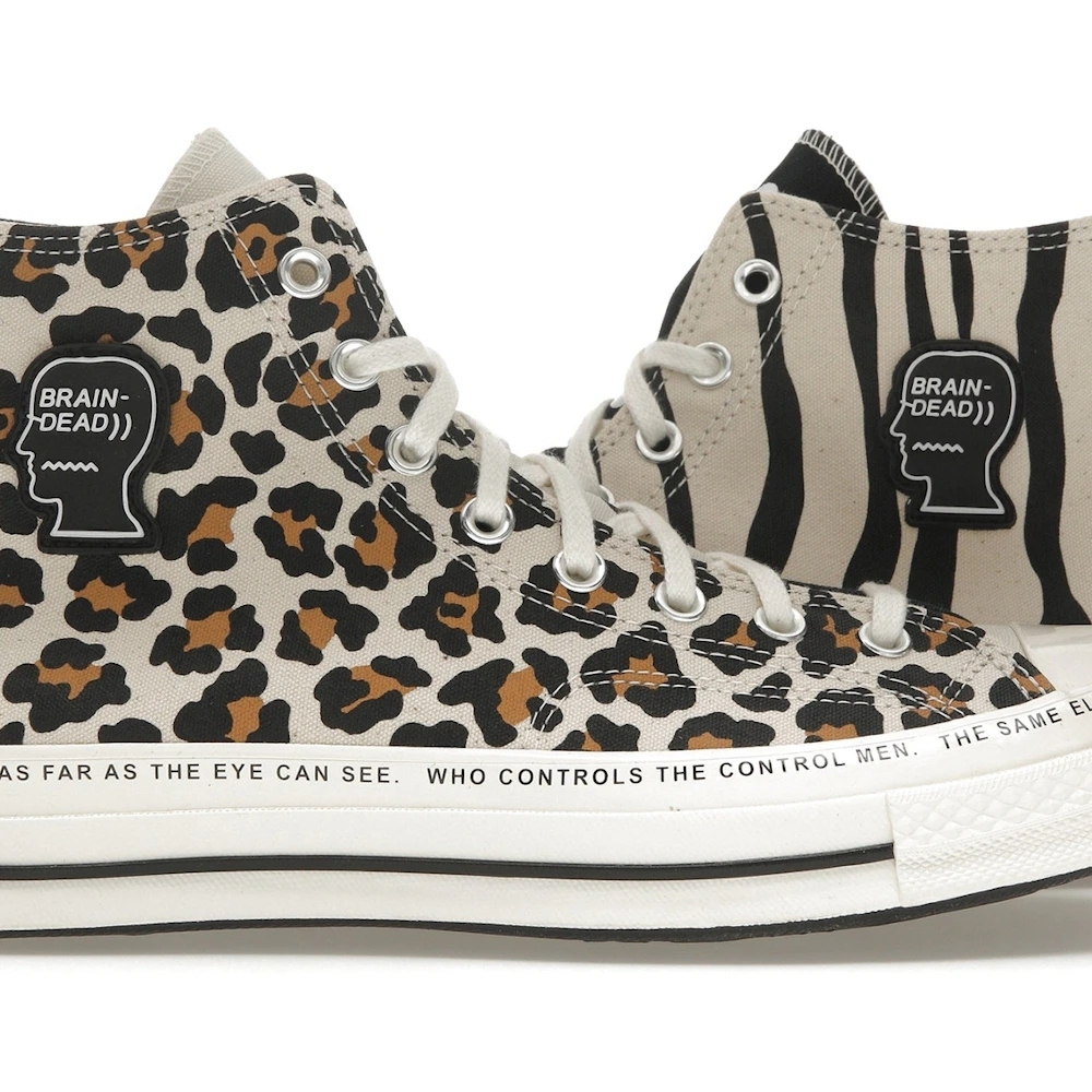 Brain Dead Black and White High-Top Sneakers